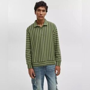 Olive Striped Men's Sweatshirt